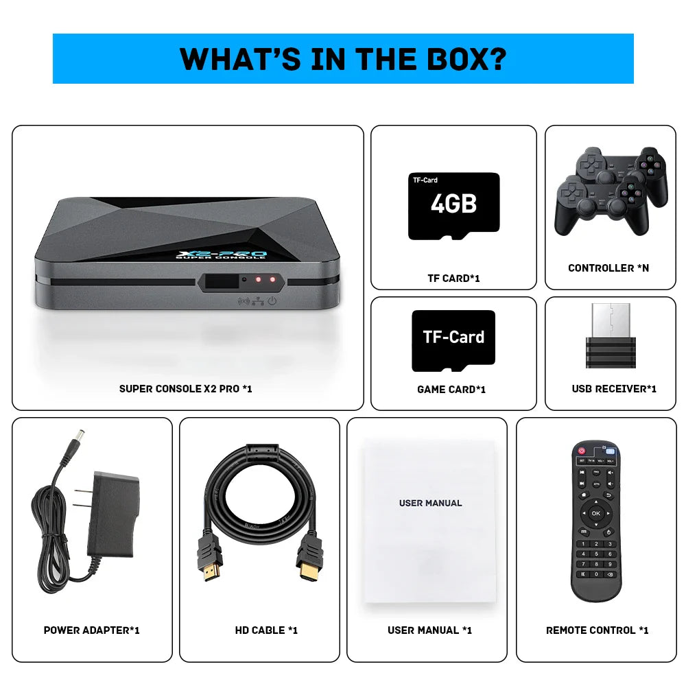 Super Console X2 Pro Retro Video Game Console – 100,000+ Games for MAME, ARCADE, Sega Saturn & DC, 4K HD