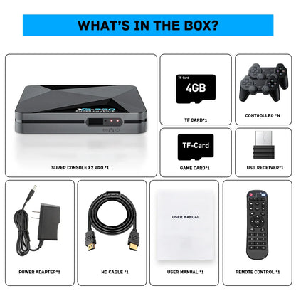 Super Console X2 Pro Retro Video Game Console – 100,000+ Games for MAME, ARCADE, Sega Saturn & DC, 4K HD