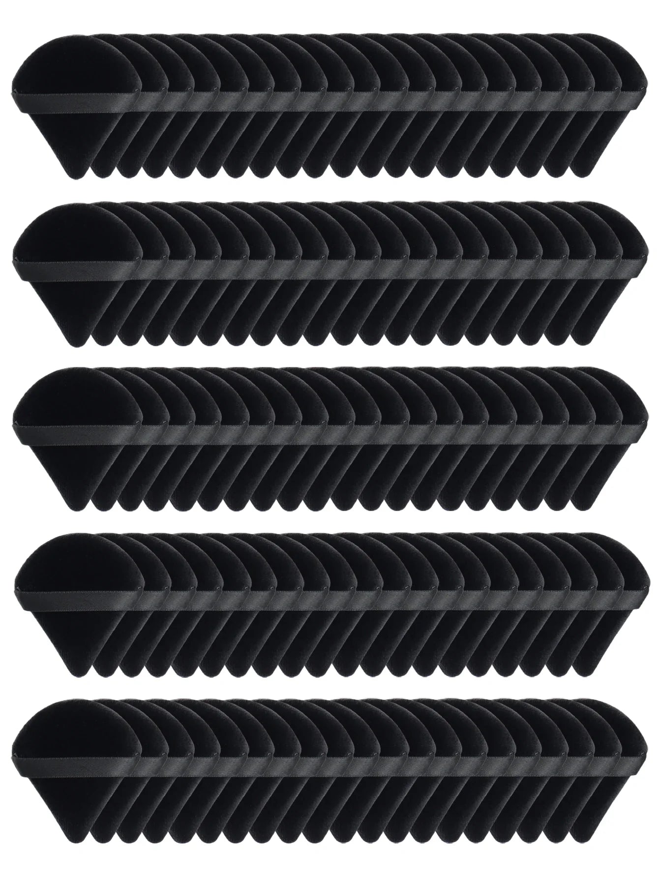 Black Triangle Makeup Puff - Soft Velvet Facial Sponge for Foundation Blending and Cosmetic Application