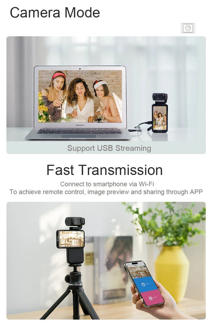 Ordro M3 Pocket Digital Camcorder — 5K 30FPS with Image Stabilization & Large Screen, Handy Travel Vlog Camera