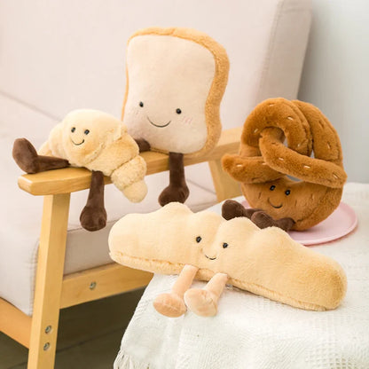 New Cartoon Egg Stuffed Toy – Breakfast Bread & Toast Plush Doll, Fun Pillow for Baby Comfort & Xmas Gifts