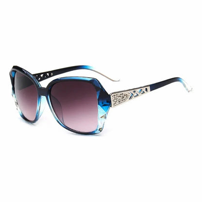 Fashionable Big Purple Sunglasses for Women - Luxury Brand Square Mirror Shades for Ladies