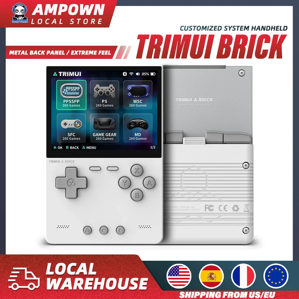 TRIMUI BRICK Handheld Game Console – 3.2'' IPS Screen, Linux System, LED Lighting, Metal Back Panel, Free Keycap Gifts