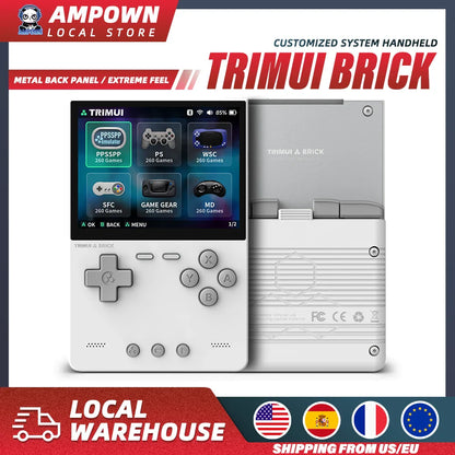 TRIMUI BRICK Handheld Game Console – 3.2'' IPS Screen, Linux System, LED Lighting, Metal Back Panel, Free Keycap Gifts