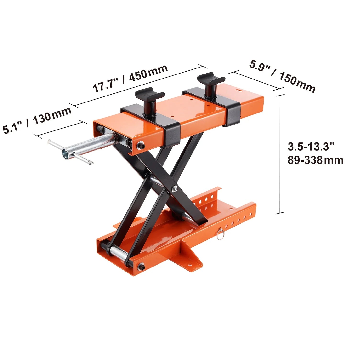 VEVOR Motorcycle Lift – Scissor Jack with 350/1100/1500 LBS Capacity, Wide Deck & Safety Pin for Bikes & Motorcycles
