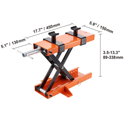 VEVOR Motorcycle Lift – Scissor Jack with 350/1100/1500 LBS Capacity, Wide Deck & Safety Pin for Bikes & Motorcycles