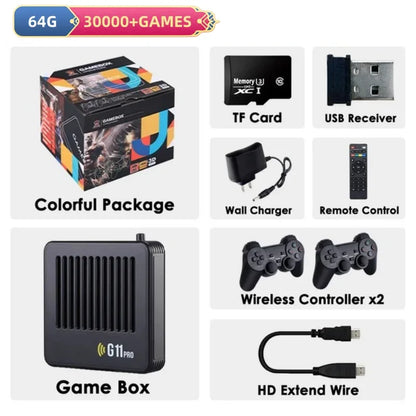 G11 Pro Retro Game Console 256GB – 60,000+ Built-in Games, 4K TV Game Stick with 2.4G Wireless Controllers (PS1/GBA)