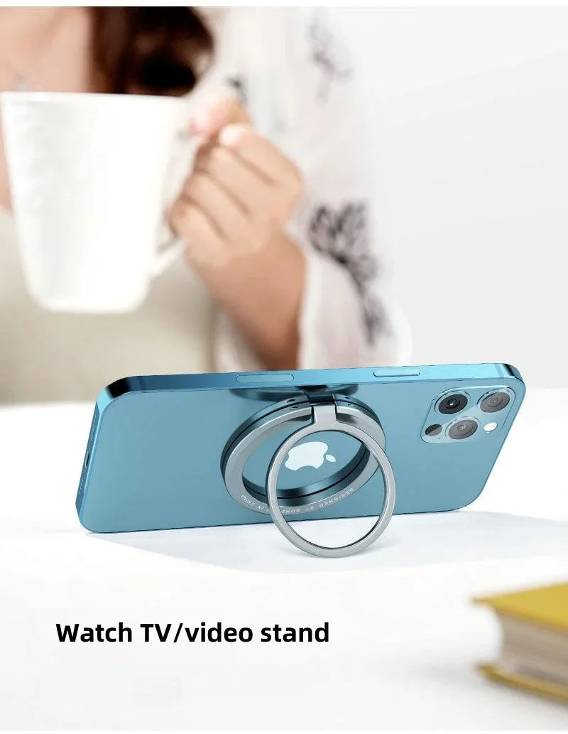 KAPUDA Magnetic Ring Mobile Phone Stand - 360° Rotation, Foldable & Compact Desktop Phone Stand, Easy to Carry
