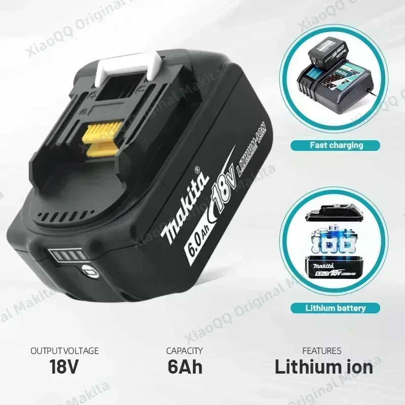100% Original Makita 18V Lithium Battery – 6Ah/5Ah/3Ah Compatible with DTW700, DDF487, DTD173, DGA404, HR140D, DJV182 Tools