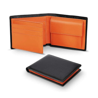Men’s Slim RFID Blocking Genuine Leather Wallet — Coin Pocket, 2 Banknote Compartments & 10 Credit Card Slots