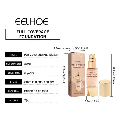 Liquid Concealer Foundation – Full Coverage, Pore-Minimizing, Dark Spot Correcting Waterproof Makeup with Oil Control