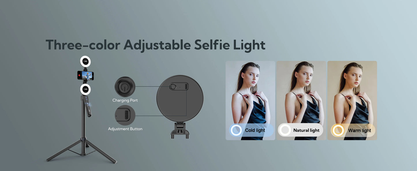 Smartphone Selfie Stick Gimbal Stabilizer – Anti-Shake Pan-Tilt Tripod with Bluetooth Remote & AI Follow