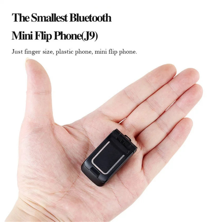 Mini Flip Mobile Phone for Kids – J9 Smallest Clamshell Phone with Bluetooth Dialer & Magic Voice Handsfree Earphone
