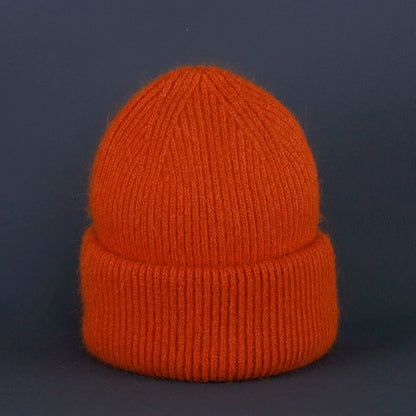 2024 Rabbit Fur Beanie – Soft Fluffy Winter Hat for Women, Angora Knitted Skullies, Warm Bonnet Knit Cap