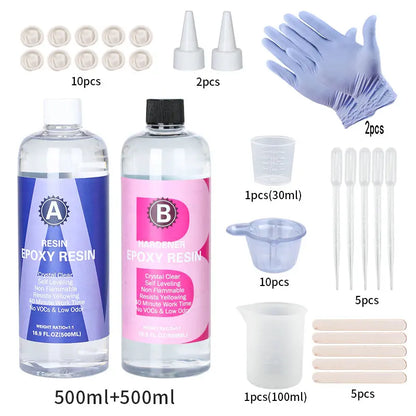 1:1 Crystal Clear Epoxy Resin Kit – High Gloss, Bubble-Free Art Resin for Coating, Casting & DIY Jewelry Making