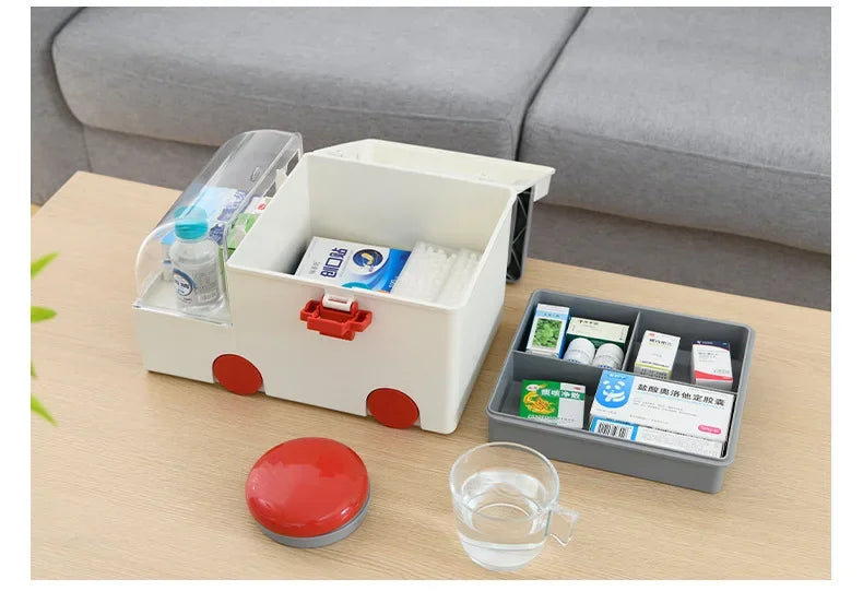 Multifunctional Ambulance Medicine Box – Large Capacity Portable Medical Storage for Household Use