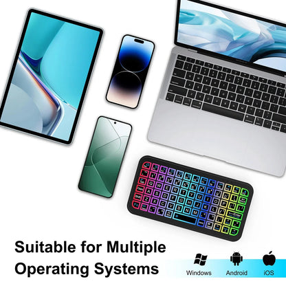 Mini Wireless Bluetooth 5.2 Keyboard – 5-Inch English Backlit Rechargeable Keyboard for PC & Android TV Box