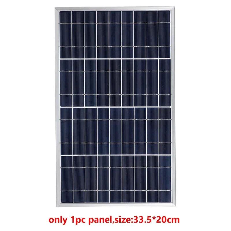 300W/600W Solar Panel Kit - Complete 12V Polycrystalline USB Power, Portable Outdoor Rechargeable Solar Cell Generator