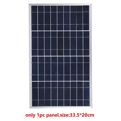 300W/600W Solar Panel Kit - Complete 12V Polycrystalline USB Power, Portable Outdoor Rechargeable Solar Cell Generator