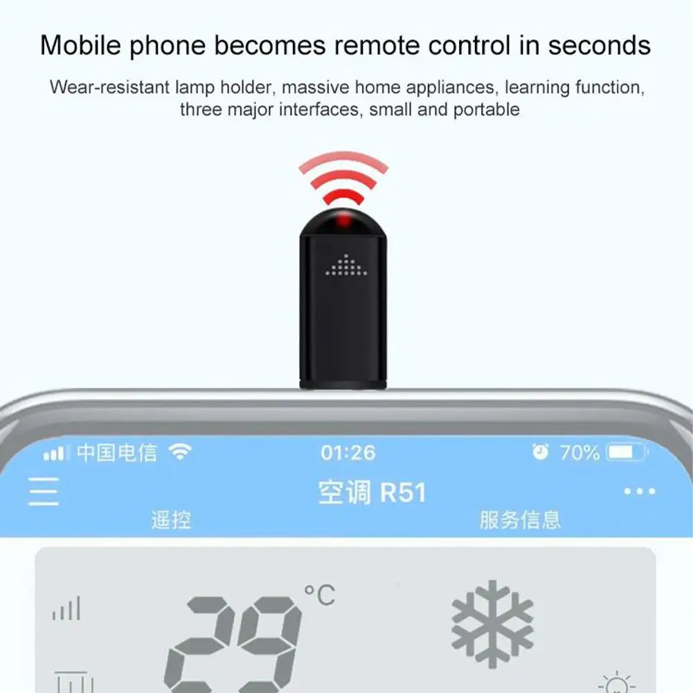 IR Wireless Infrared Remote Control Adapter – Smart App Transmitter for iPhone & Mobile Devices
