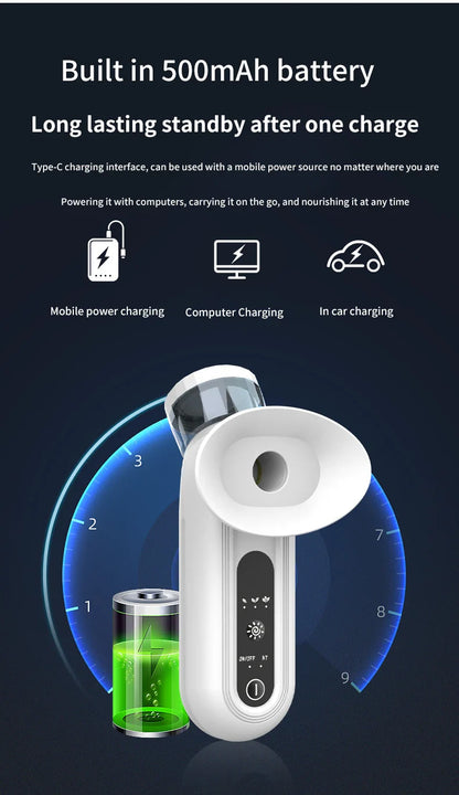 Portable Hot & Cold Eye Mist Sprayer – Nano Hydrating Steam Compress for Eye Care & Fatigue Relief