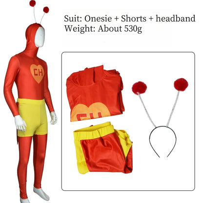 Comedian Bee Cosplay Costume - Mexican Chespirito Jumpsuit & Shorts Halloween Party Outfit