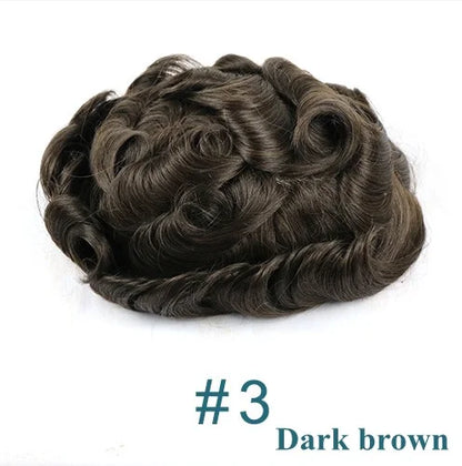 Men's Human Hair Toupee - 0.1mm Thin PU Base Undetectable Durable Hair System