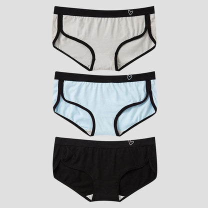 BANNIROU 3Pcs Women’s Cotton Briefs - Soft Breathable Low-Rise Sports Fitness Panties & Everyday Lingerie Underwear