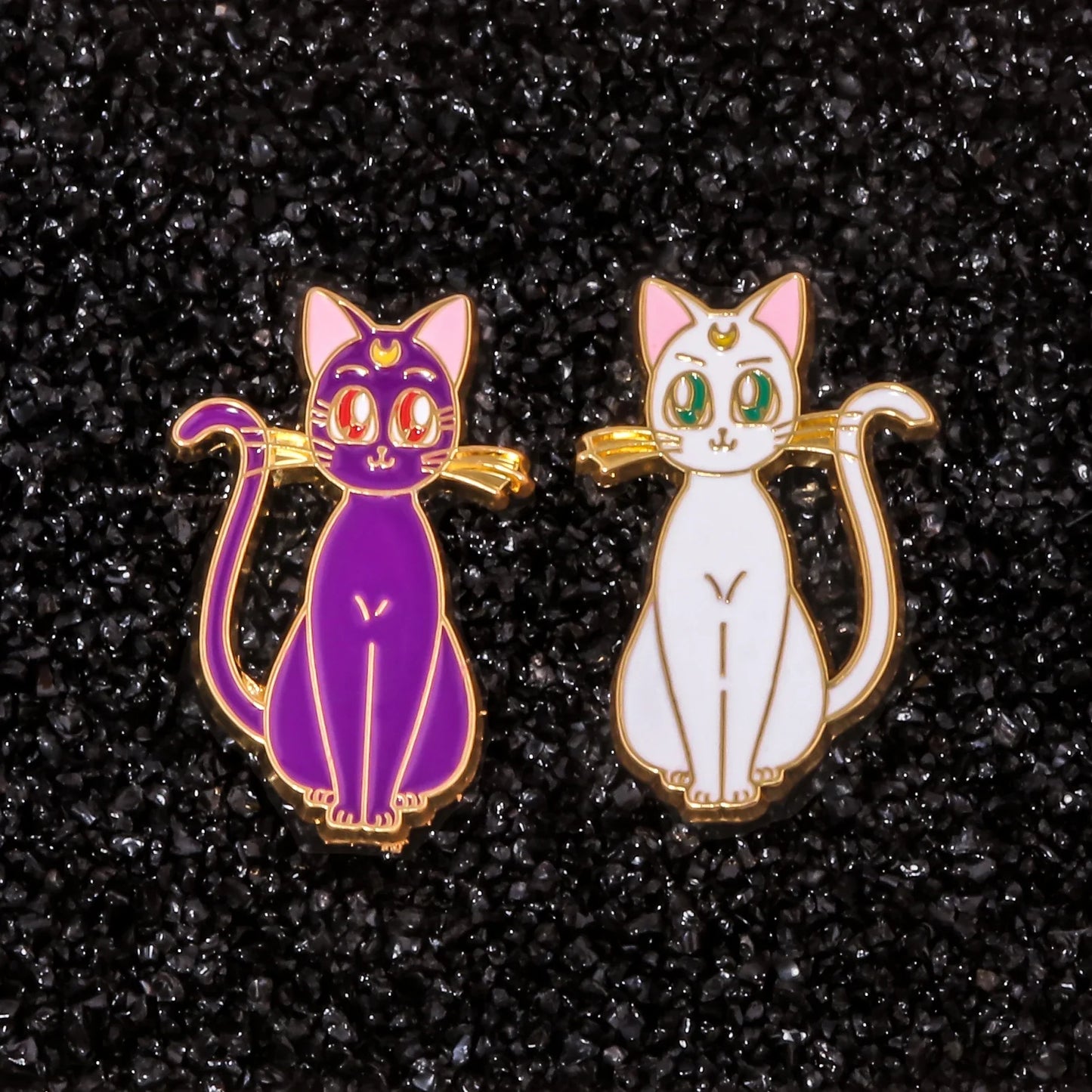 6PCS Anime Star & Moon Metal Keychains — Sailor Moon Tsukino Usagi & Luna Cat Cosplay Props, Pendant Jewelry Ornament
