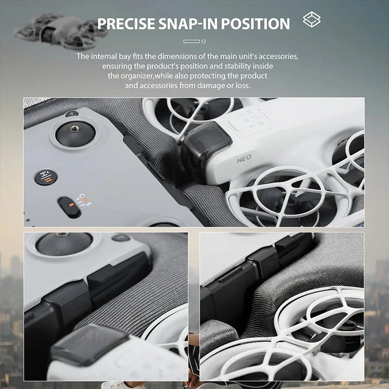 NEO Drone PU Storage Bag — Portable Large Capacity Shoulder & Handheld Organizer for DJI Neo RC-N3 with Shock Absorbing Protection