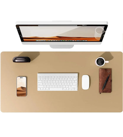 Large Leather Mouse Pad Desk Mat - Non-Slip PU Leather Office Desk Protector for Laptop & Workspace Setup