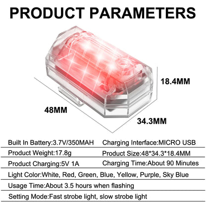 Donwof M3 Car and Motorcycle Strobe Light - Waterproof Wireless LED Flash Anti-Collision Warning Lamp with Remote Control for Cars and Bikes