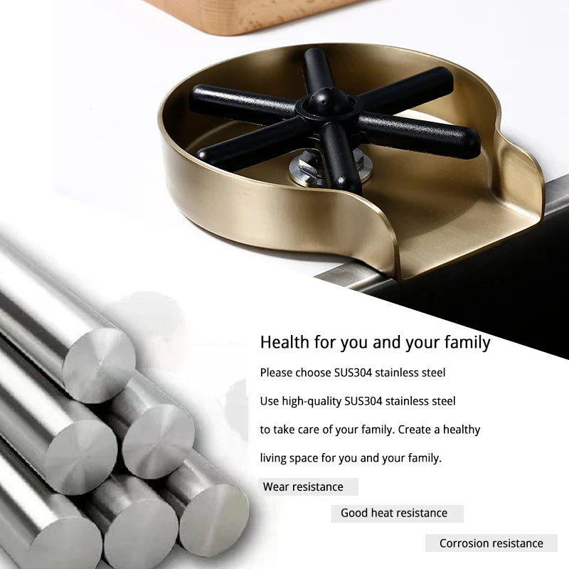 Stainless Steel Sink Faucet Glass Rinse Cup – High-Pressure Automatic Washer for Home, Bar, Coffee & Tea