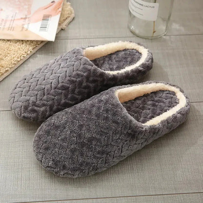 Unisex Fluffy Indoor Slippers — Soft Lightweight Anti-Slip Slides for Autumn & Winter Comfort
