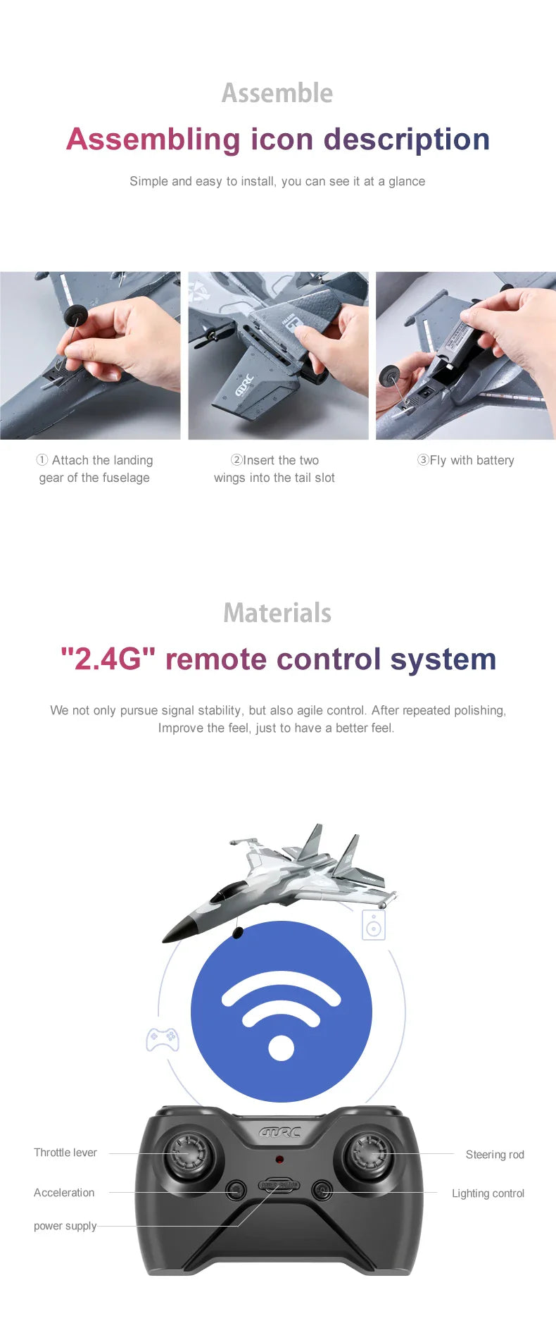 G1 Drone Glider RC Aircraft – 3-Channel Electric Foam Airplane for Beginners & Professionals, Remote Control Hand-Throwing Plane