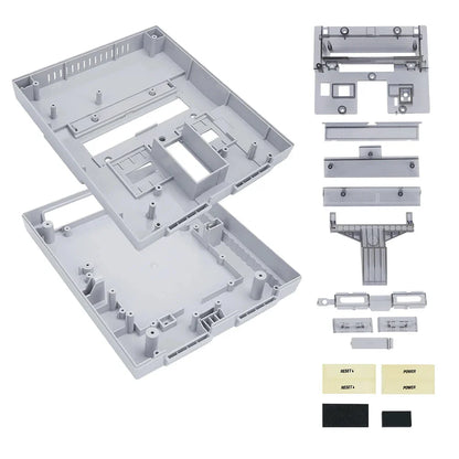 Bitfunx SNES Replacement Shell – Transparent Black Case for Nintendo SNES SFC US Version Retro Gaming Console