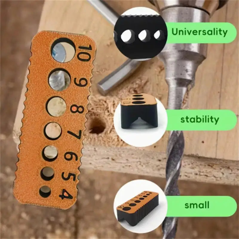 Multi-Size Drill Guide Jig – 4–10mm Precision Drill Bit Alignment Tool for DIY Woodworking, Joints & Accurate Hole Positioning