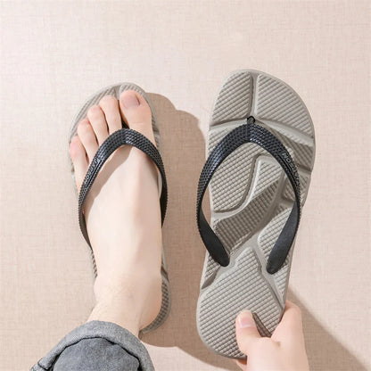 Men’s Black Massage Flip Flops – Big Size 50 Non-Slip Casual Beach Slides, Fashion Comfort Slippers for Outdoor & Home Use