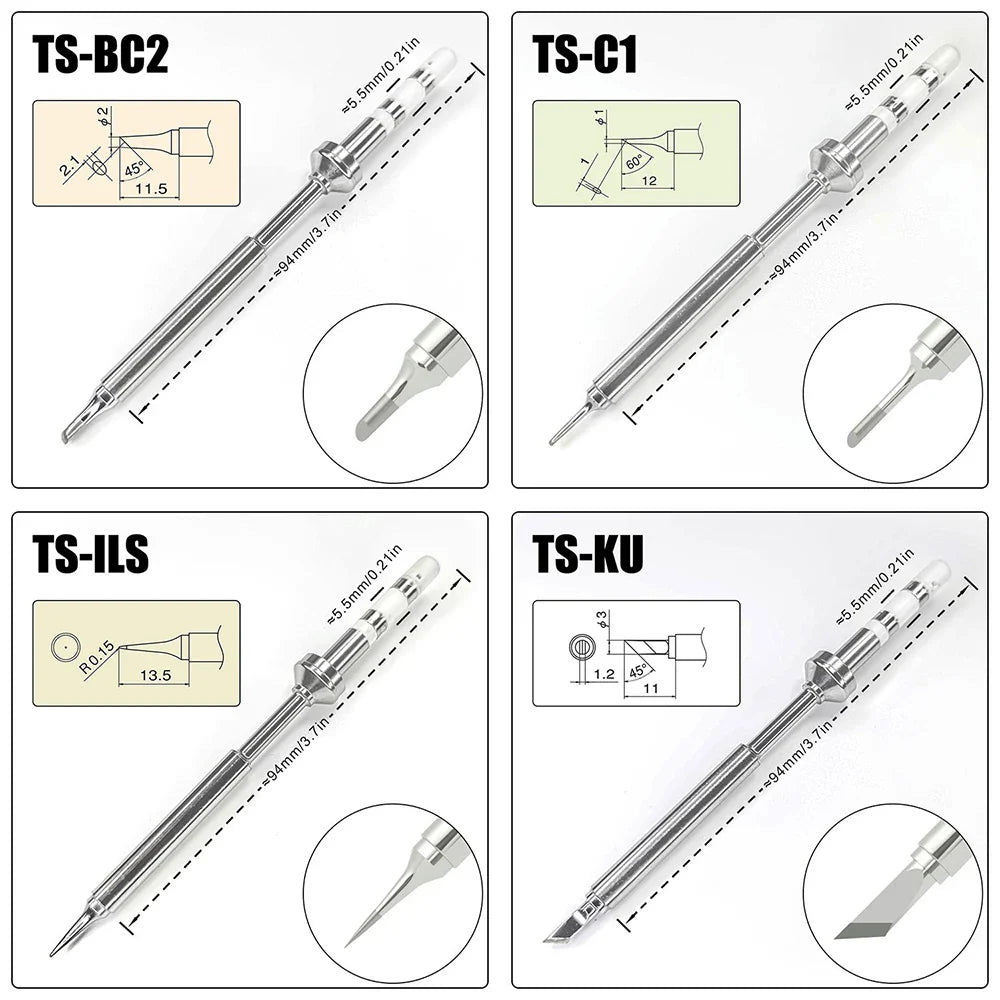 TS101 Soldering Iron Tip – Replacement for PINE64 Pinecil V2, TS100, TS-BC2 & ILS Models, Welding Repair Tool