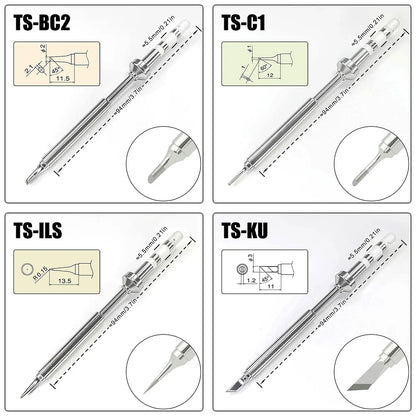 TS101 Soldering Iron Tip – Replacement for PINE64 Pinecil V2, TS100, TS-BC2 & ILS Models, Welding Repair Tool