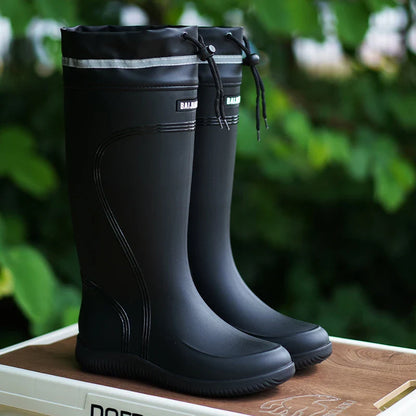 Men’s & Women’s High-End Rain Boots – Waterproof, Non-Slip Short & Mid-Calf Rubber Boots with Drawstring