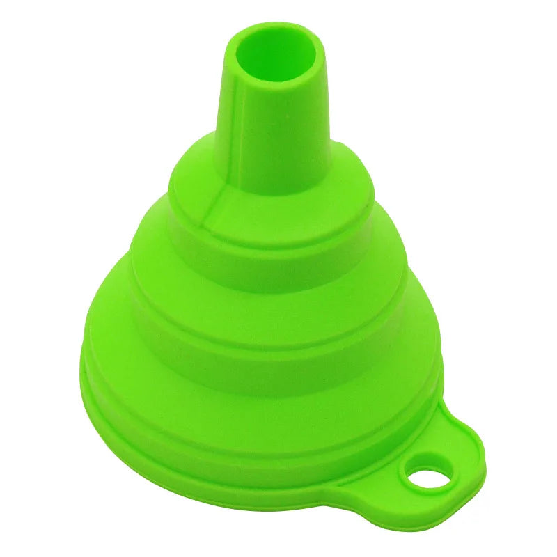 Mini Silicone Foldable Funnel - Collapsible Portable Funnel for Kitchen, Oil, Fuel & More
