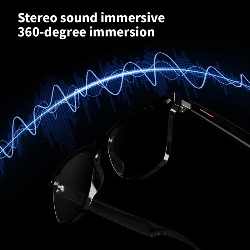 Hiwego Camera Smart Music Sunglasses – Wireless Bluetooth Headset with HIFI Sound, Earphones, Hands-Free Call & Driving Glasses