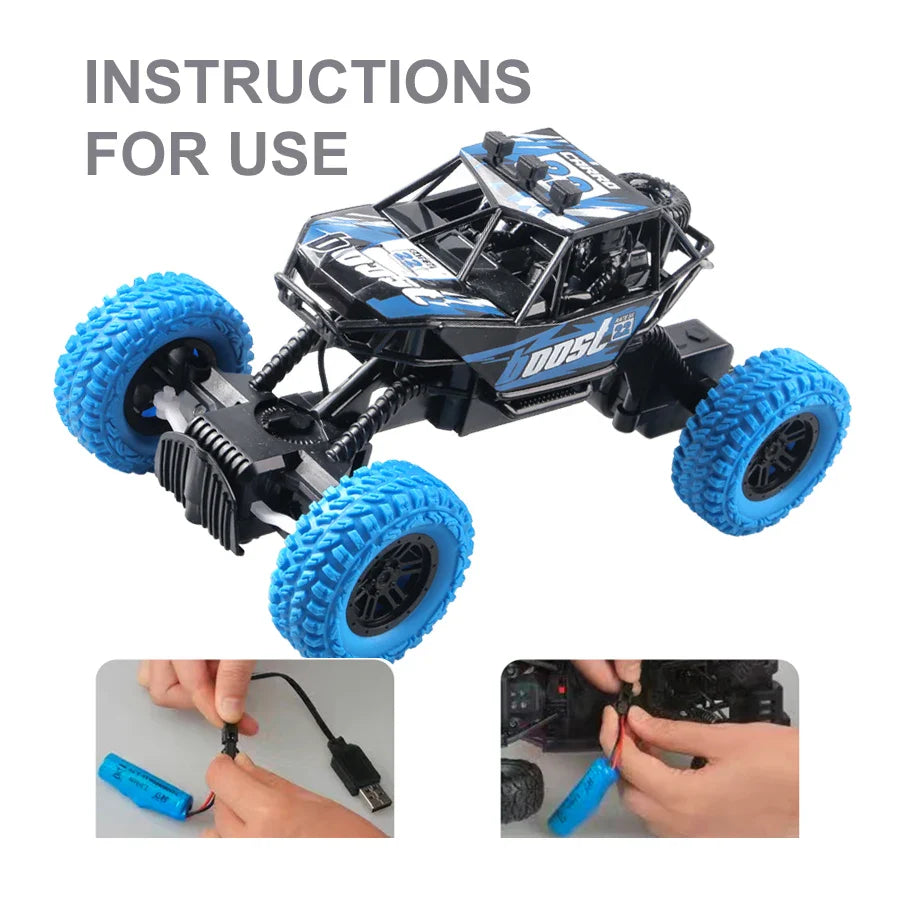 Remote Control Off-Road Toy Car - Colorful Flashing Lights and Rubber Wheels, Ideal Christmas Gift for Children