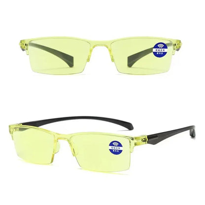 Smart Automatic Zoom Reading Glasses – Autofocus Anti-Blue Ray Half-Rim Eyewear for Near & Far Vision