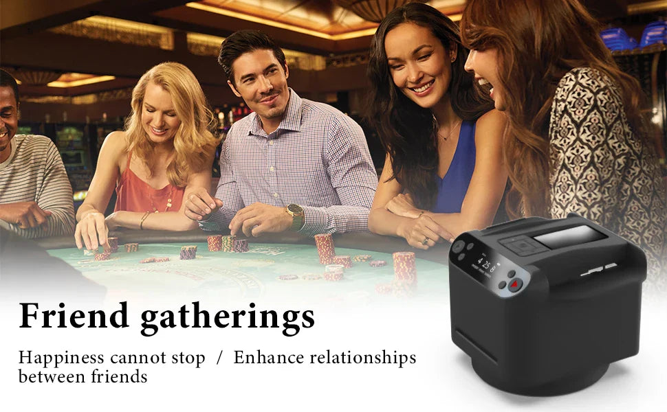 360° Rotating Automatic Card Shuffler & Dealer Machine - 2 in 1 Playing Cards Tool for Home & Party