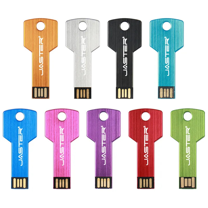 64GB Metal Key-Shaped USB Flash Drive – High-Speed U Disk, Real Capacity Storage (Black/Silver)