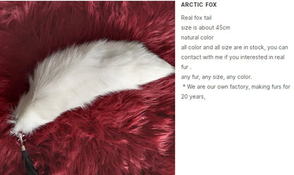 Real Fox Fur Tail Keychain – Large Natural Fur Pendant for Cosplay, Bags, Cars, and Women