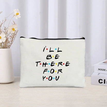 TV Show Friends Makeup Bag for Women - Travel Cosmetic Organizer, Eco-Friendly Canvas Pouch, Kawaii Purse and Pencil Case