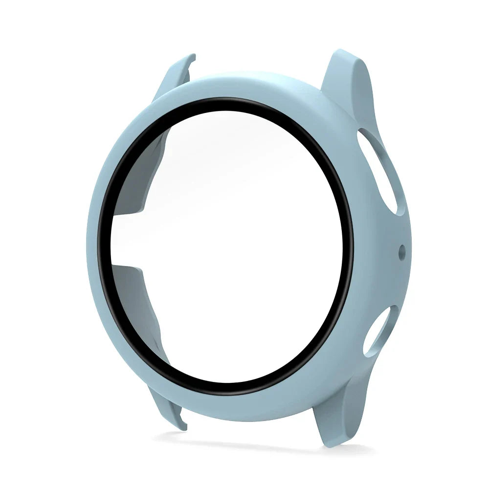 Samsung Galaxy Watch Active 2 Protective Case - Full Coverage Bumper with Tempered Glass Screen Protector for 40mm & 44mm